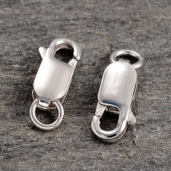 変色防止ロジウムメッキ スターリングシルバーのロブスタークロウ留め金925個  プラチナ  12x5.5x3mm  穴：2.5mm&nbsp;STER-K014-H154-12mm-P