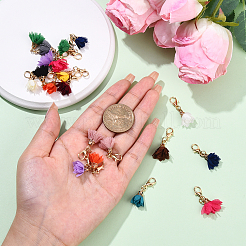 20Pcs Cloth Flower Pendant Decorations&nbsp;HJEW-YW00133