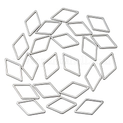 真鍮製フレームコネクター  オープンバックベゼル  菱形  ニッケルフリー  プラチナメッキ  16x9x1mm&nbsp;KK-Q735-297P-01