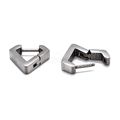 変色しにくい304ステンレススチール製フープピアス  ダイヤモンド形状  ステンレス鋼色  14.5x13x3mm  ピン：1mm&nbsp;STAS-J033-17A-P