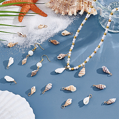 100Pcs 4 Styles Natural Shell Pendants&nbsp;PALLOY-NB00010