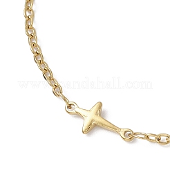 304 Stainless Steel Cross Link Anklets&nbsp;AJEW-AN00722-02