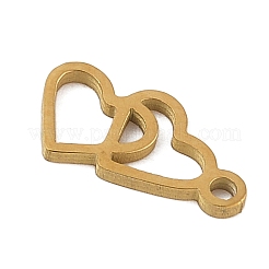 304ステンレススチールチャーム  ハート  ゴールドカラー  12x7x1mm  穴：1.2mm&nbsp;STAS-G355-06B-G