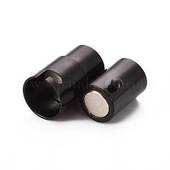 304ステンレス鋼ロックチューブ磁気留め具イオンプレーティング（IP）  コラム  電気泳動黒  18x7mm  穴：5mm&nbsp;STAS-I045-12-5mm