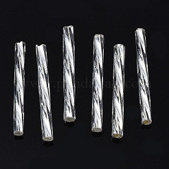 Opaque Glass Twisted Bugle Beads&nbsp;SEED-T005-15-B01