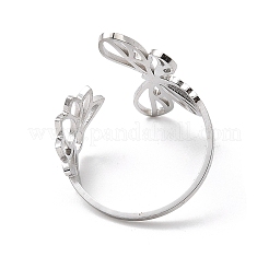 Non-Tarnish 304 Stainless Steel Open Cuff Rings&nbsp;RJEW-Q808-03B-P