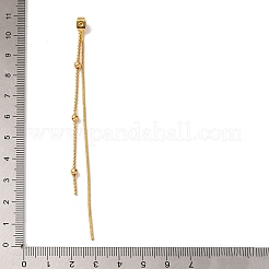 真鍮スネークチェーン＆ボールチェーンイヤナット  タッセルチャーム イヤーナット  18KGP本金メッキ  105x4x3mm  穴：0.8~1mm&nbsp;KK-G510-16G