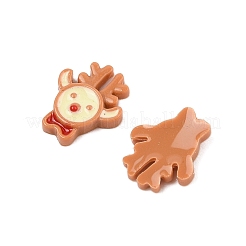 クリスマステーマの蓄光樹脂カボション  暗闇で光る  エルク  11x9x2mm&nbsp;RESI-U003-02K