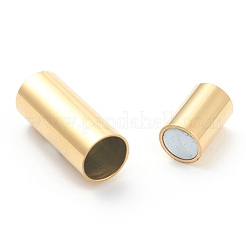 イオンプレーティング(IP) 304ステンレススチール製マグネット留め具  コラム  18KGP本金メッキ  16x6.5mm  穴：5mm&nbsp;STAS-O148-09F-G