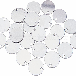 アルミ製ブランクペンダント  フラットラウンド  プラチナ  20x1mm  穴：2.5mm  約30個/箱&nbsp;ALUM-BC0001-07P