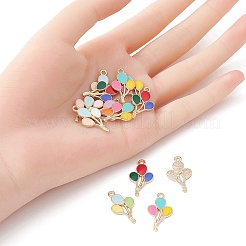 20Pcs 5 Colors Alloy Enamel Pendants&nbsp;ENAM-YW0002-82