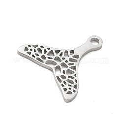 304ステンレスペンダント  フィッシュテールチャーム  切り取る  ステンレス鋼色  21x21x1.3mm  穴：2.5mm&nbsp;SA-CBAAC28-07P