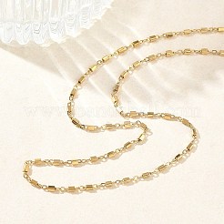 女性用1.5mm 304ステンレススチール製直方体リンクチェーンネックレス  イオンプレーティング（ip）  ゴールドカラー  15.75インチ（40cm）&nbsp;NJEW-G201-03G