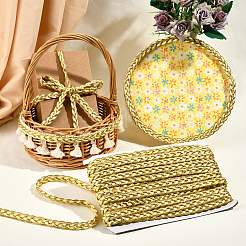 Polyester & Metallic Yarn Knitting Ribbon&nbsp;OCOR-WH0068-10B-WH