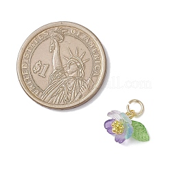 透明樹脂とアクリルのペンダント  花のチャーム  合金パーツ  ミックスカラー  10mm  穴：3mm&nbsp;PALLOY-JF04358