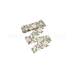 ポリエステルの花刺繍レーストリム  衣類用アクセサリー  ミスティローズ  3インチ（75mm）&nbsp;OCOR-WH0090-88