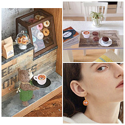 50Pcs 4 Styles Resin Coffee/Coffee Bean Figurines Ornaments&nbsp;DJEW-TA0001-46
