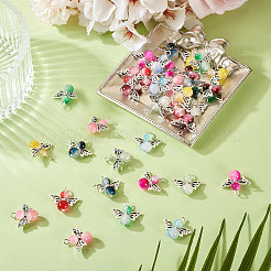 36Pcs 9 Colors Imitation Jade Glass Pendants&nbsp;PALLOY-TAC0198