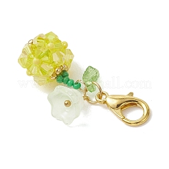Fruit & Flowers Glass Seed Beads Pendant Decorations&nbsp;HJEW-MZ00407