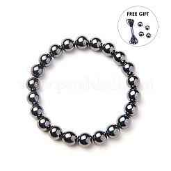 Non-magnetic Synthetic Hematite Round Beads Stretch Bracelets&nbsp;BJEW-PH0001-8mm-22
