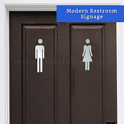 Acrylic TOILET Sign Stickers&nbsp;DIY-WH0569-66B-01