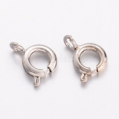 真鍮のスプリングリングの留め金  アクセサリーのコンポーネント  ニッケルフリー  プラチナ  6mm  穴：1.5mm&nbsp;EC095-NF