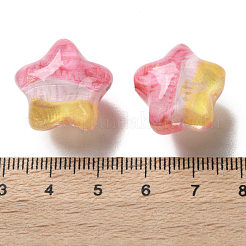 Gradient Color Transparent Hand-drawed Acrylic Beads&nbsp;TACR-P012-01B-07