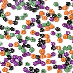 100g 4色ハロウィンベーキングペイント K9ガラスシードビーズ  ミックスカラー  6/0  4~5x3~4mm  穴：1~2mm  50 G /カラー&nbsp;SEED-FS0001-42