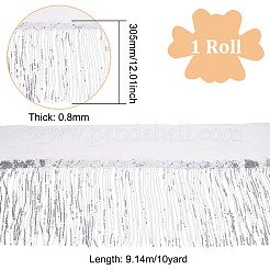 PVC Sequin/Paillette Tassel Fringe Polyester Ribbon&nbsp;DIY-WH0308-297A