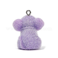 Flocking Resin Pendants&nbsp;RESI-P044-02B-P