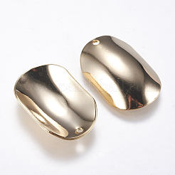 真鍮チャーム  オーバル  18KGP本金メッキ  24x15.5x3mm  穴：1.5mm&nbsp;LS-KK-F738-25G