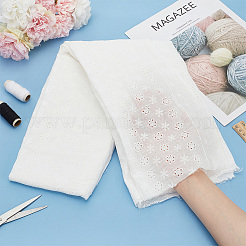 綿刺繍レース生地  縫製のための縫製  服飾材料  ホワイト  130~153x91~96x0.03cm&nbsp;OCOR-WH0091-29