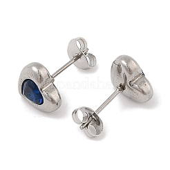 Ion Plating(IP) 304 Stainless Steel Heart Stud Earrings&nbsp;EJEW-C099-13PG-04