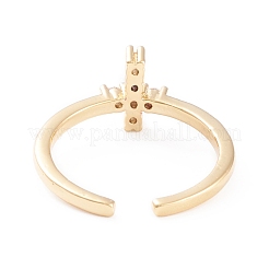 Brass Micro Pave Clear Cubic Zirconia Cuff Rings&nbsp;RJEW-F102-17G