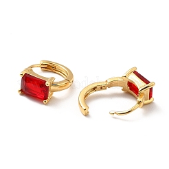 Rectangle Cubic Zirconia Hoop Earrings&nbsp;EJEW-F281-04-G