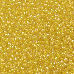 TOHOラウンドシードビーズ  日本製シードビーズ  （192)つの内側のカラークリスタル/黄色の裏地  11/0  2.2mm  穴：0.8mm  約5555個/50g&nbsp;SEED-XTR11-0192