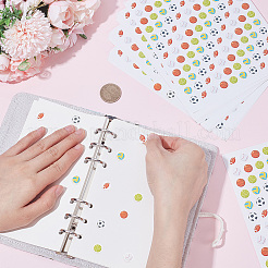 紙のステッカー  粘着紙の子供用ステッカー  ラウンド  スポーツ  196x160x0.2mm  120pcs /シート  20シート/セット&nbsp;DIY-SP0007-43B