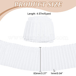 5ヤードのポリエステルプリーツリボン  洋服アクセサリー  ホワイト  3-1/4インチ（83mm）&nbsp;OCOR-FG0002-02A