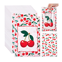 Rectangle Plastic Cherry Printed Gift Storage Bags with Hole Handles&nbsp;ABAG-WH0032-101
