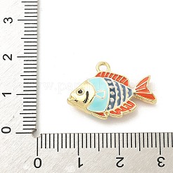 合金エナメルチャーム  ゴールドカラー  魚  15x22x5mm  穴：1.8mm&nbsp;FIND-A058-08B