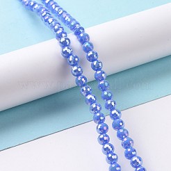Electroplate Opaque Solid Color Glass Beads Strands&nbsp;GLAA-E036-10B