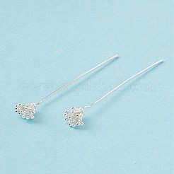 真鍮製フラワーヘッドピン  ヘアDIYアクセサリーのヴィンテージ装飾  銀  52~56mm  ピン: 21ゲージ(0.7mm)&nbsp;KK-G413-04S