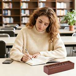 木製ペンケース  ペン用文房具収納ボックス  鉛筆  長方形  雲  196x55.5x43mm&nbsp;AJEW-WH0709-527B