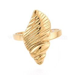 Adjustable Ion Plating(IP) Adjustable 304 Stainless Steel Cuff Open Rings for Women&nbsp;RJEW-N052-23G