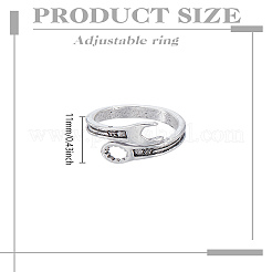 1Pc Alloy Wrench Cuff Rings&nbsp;RJEW-LP0002-46B