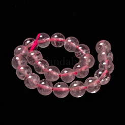 天然石ローズクォーツビーズ連売り  ラウンド  8mm  穴：1mm  約22~24個/連  8インチ&nbsp;X-G-C076-8mm-3