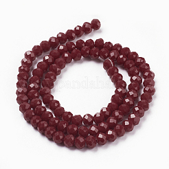Faceted Solid Color Glass Rondelle Beads Strands&nbsp;GLAA-Q044-6mm-25