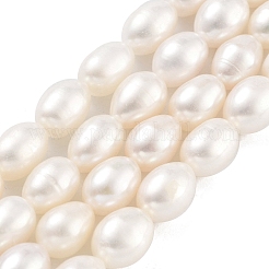 天然養殖淡水パールビーズ連売り  ライス  グレード5 A  ホワイト  7~8mm  穴：0.6mm  約21~22個/連  6.89''~7.09''（17.5~18センチメートル）&nbsp;PEAR-P062-10F
