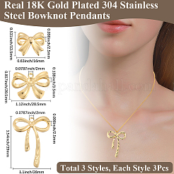 9Pcs 3 Styles 304 Stainless Steel Pendants&nbsp;STAS-BBC0007-05