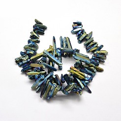 天然電気メッキ水晶ナゲットグラデーションビーズ連売り  10~45x4~8mm  穴：1mm  16インチ&nbsp;G-F214-18C